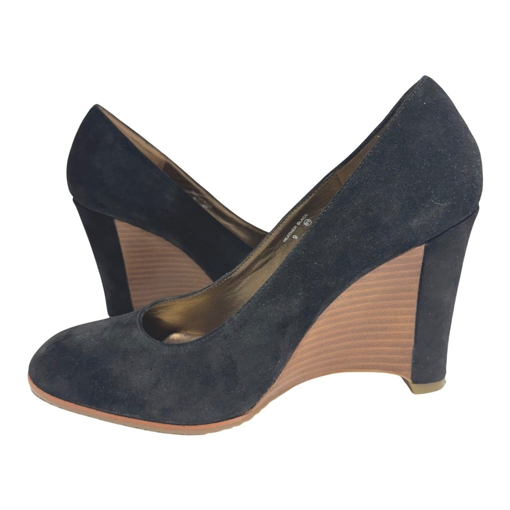 Donald J. Pliner Black Suede Wedge Pumps